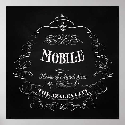Poster Mobile, Alabama - Accueil du Mardi Gras (Devant)
