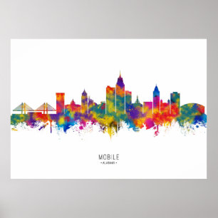 Poster Mobile Alabama Skyline