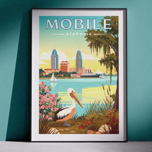 Poster Mobile Alabama vintage