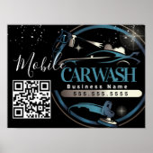 Poster Mobile Car Wash Detail - Business Logo QR Code (Devant)