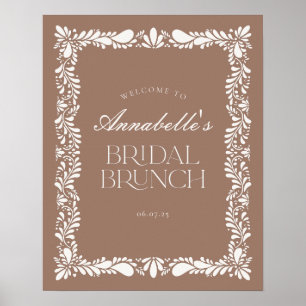 Poster Mocha Brown Talavera Fiesta Brunch nuptial Bienven