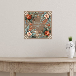 Poster Mocha Floral Bible Verse personnalisable