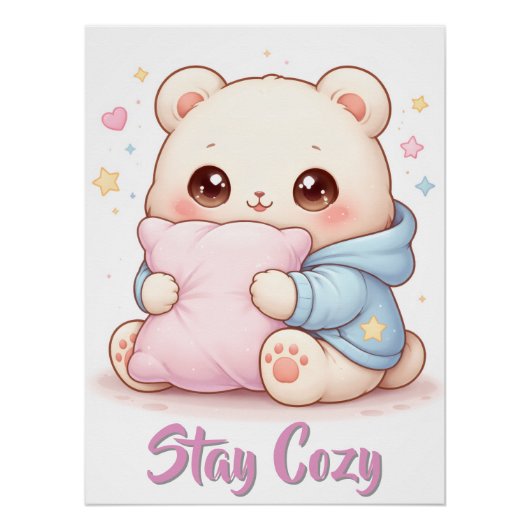 Poster Mochi Cuddle Bear Cute Kawaii Style Pillow Hug  (Devant)