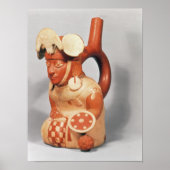 Poster Mochican stirrup vase in the shape of a (Devant)