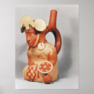 Poster Mochican stirrup vase in the shape of a