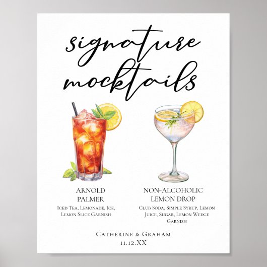 Poster Mocktail de mariage tropical Arnold Palmer Lemon D (Devant)
