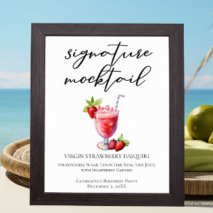 Poster Mocktail Signature Virgin Strawberry Daiquiri