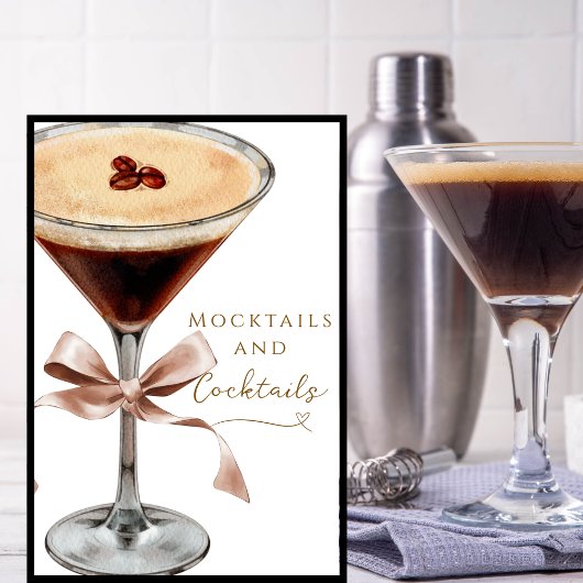 Poster Mocktails Cocktails Espresso Martini Fête des mari