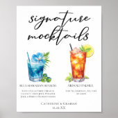 Poster Mocktails d'été Blue Hawaiian Arnold Palmer Menu (Devant)