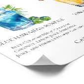 Poster Mocktails d'été Blue Hawaiian Piña Colada Menu (Coin)