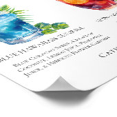 Poster Mocktails d'été Blue Hawaiian Sangria Menu (Coin)