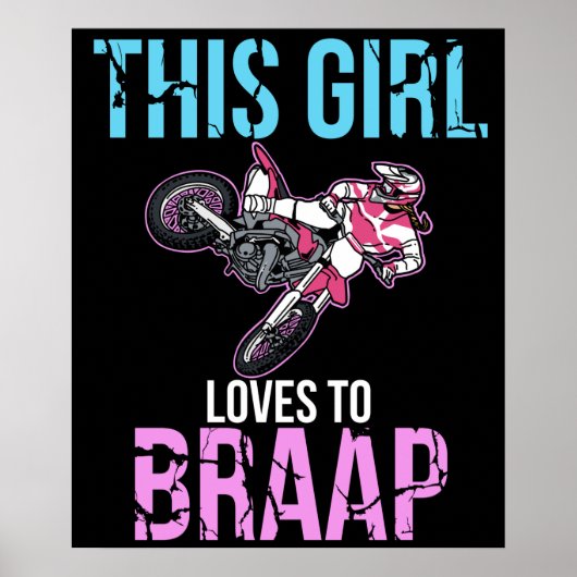 Poster Mocycle Girls Dirt Bike Women Motocross Braap (Devant)