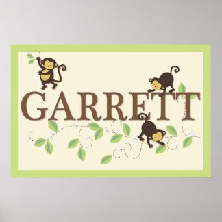 Poster Mod Monkey Personnalisé Personnalisé Baby Name Pos