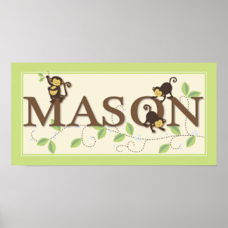 Poster Mod Monkey Personnalisé Personnalisé Baby Name Pos