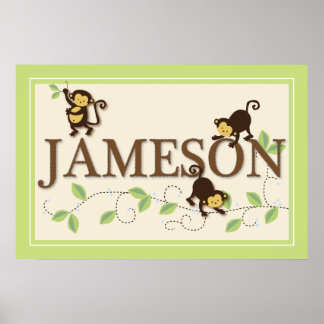 Poster Mod Monkey Personnalisé Personnalisé Baby Name Pos