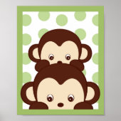 Poster Mod Pod Pop Monkey Nursery Wall Art Imprimer (Devant)