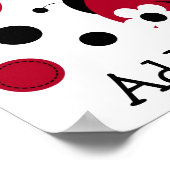 Poster Mod Red Ladybug Nursery Wall Art Nom Imprimer (Coin)