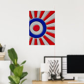 Poster Mod Roundel Sunburst asiatique en fibre de carbone (Bureau à domicile)