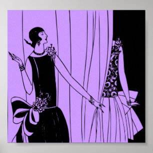 Poster, mode 1920 d'art déco