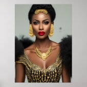 Poster Mode Africain or Black Jewel Boucles d'oreilles (Devant)