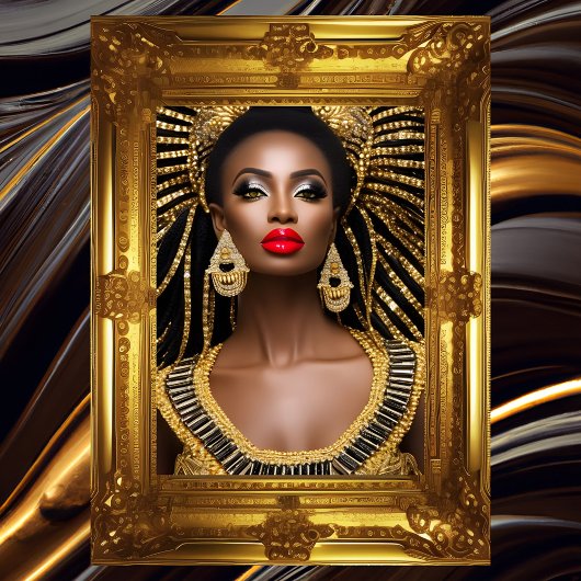 Poster Mode Africaine en or Black Jewel robe