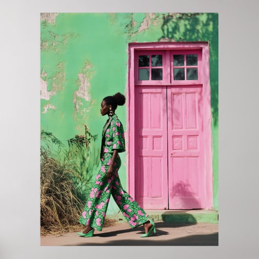 Poster Mode audacieuse dans un paysage urbain dynamique (Devant)