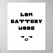 Poster Mode Batterie basse Conception de devis ennuyeux (Devant)