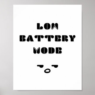 Poster Mode Batterie basse Conception de devis ennuyeux