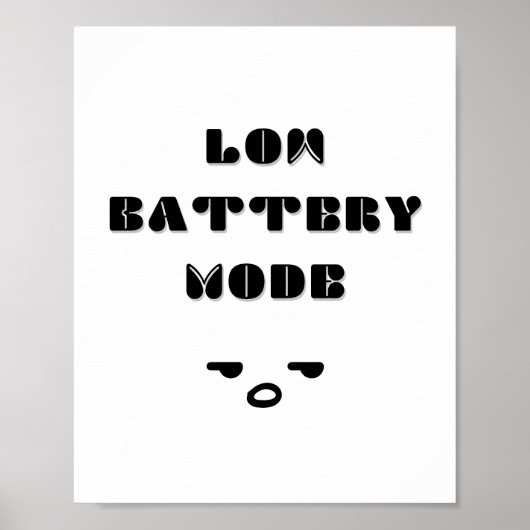Poster Mode Batterie basse Conception de devis ennuyeux (Devant)