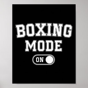 Poster Mode Boxe Activé Cadeau Drôle de Boxeur Entraîneur