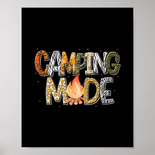 Poster Mode Camping Aventure estivale Feu de camp Amour d (Devant)