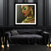 Poster Mode classique Bijou en or vert émeraude d'Afrique