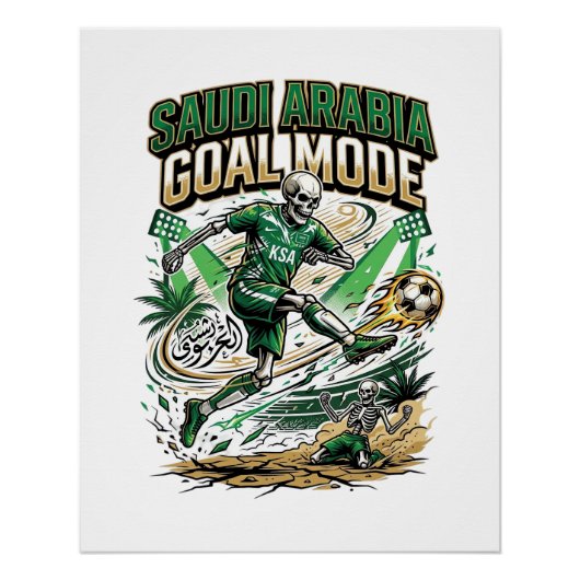 Poster Mode de but de l'Arabie saoudite Skeleton Striker (Devant)