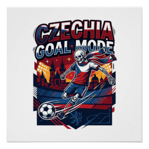 Poster Mode de but de Tchéquie squelette striker Nations 