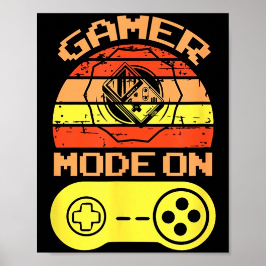Poster Mode de jeu activé Citations de jeu drôles Cadeau (Devant)