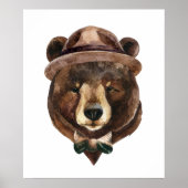 Poster Mode de l'ours aquarelle (Devant)