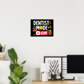 Poster Mode Dentiste Désactivé Été Drôle (Bureau à domicile)