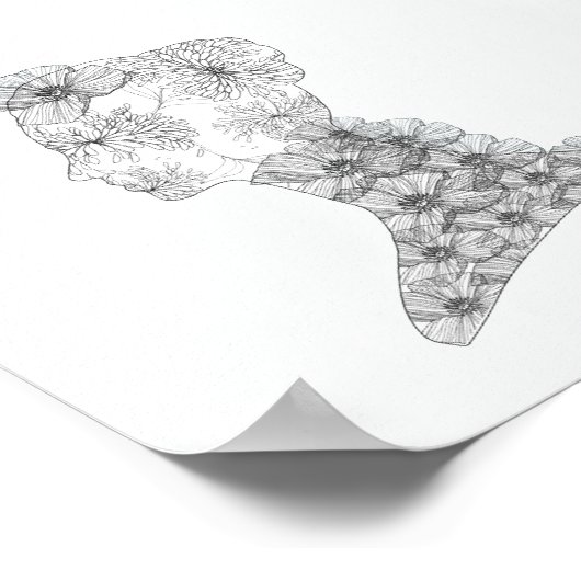 Poster Mode d'illustration florale chic (Coin)