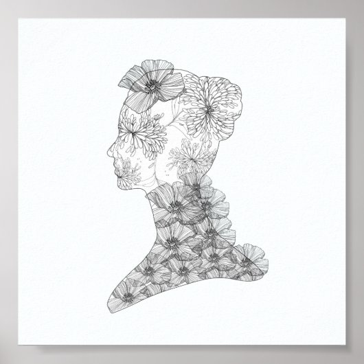 Poster Mode d'illustration florale chic (Devant)