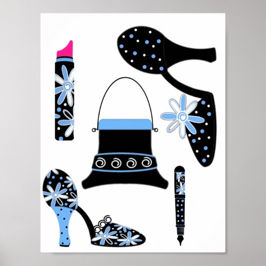 Poster Mode en bleu (Devant)