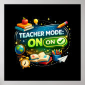 Poster Mode Enseignant : ACTIVÉ – Joli design de rentrée (Devant)