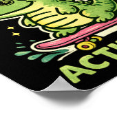 Poster Mode Été Activé Art de l'Alligator Mignon (Coin)