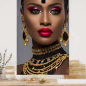 Poster Mode Exotique diamant d'or africain bijou noir (Cuisine)