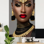 Poster Mode Exotique or africain Black bijoux femme (Bureau à domicile)