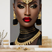 Poster Mode Exotique or africain Black bijoux femme (Cuisine)