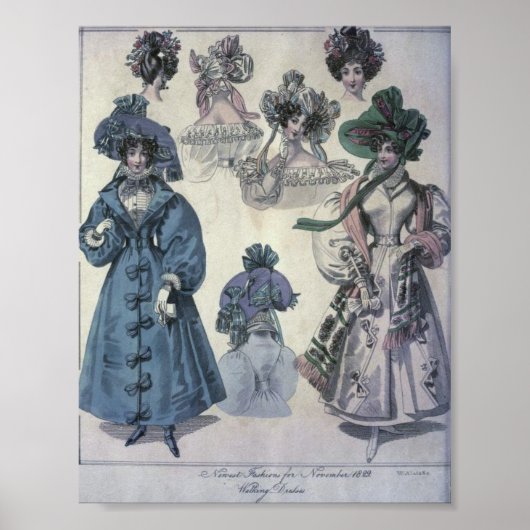 Poster Mode féminine vintage des années 1800 (Devant)