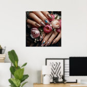 Poster Mode flamand luxe ongles d'été photo d'art (Bureau à domicile)