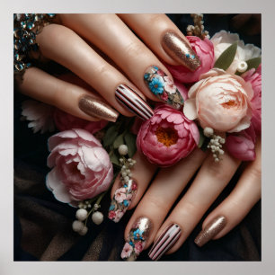 Poster Mode flamand luxe ongles d'été photo d'art