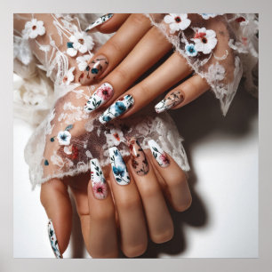 Poster Mode flamand luxe ongles d'été photo d'art