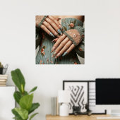 Poster Mode flamand luxe ongles d'été photo d'art (Bureau à domicile)